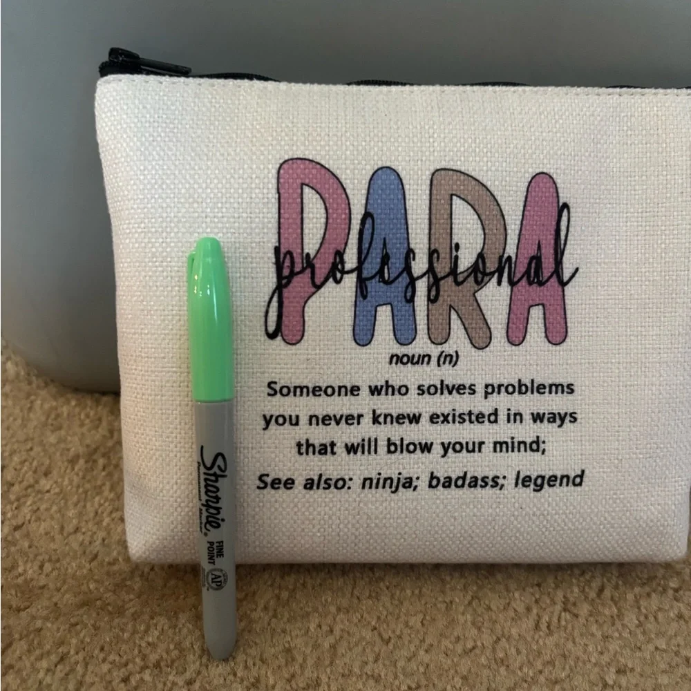 Canvas Zipper Pouch with PARA Professional Design Teacher Aide